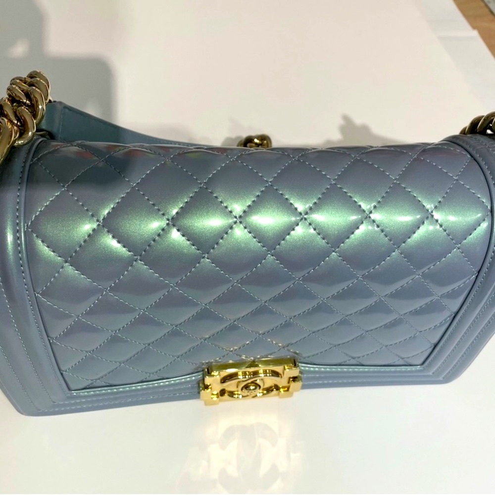 Elegant Blue Quilted Shoulder Bag - Picture 7 of 16